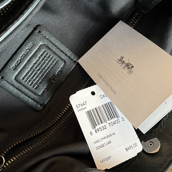 DESIGNER: Coach mixed leather Edie bag - Picture 8 of 17